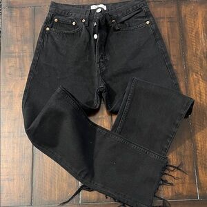 Re/Done Men's Black Straight Jeans